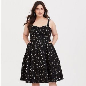 Torrid Retro Sparrow Print Dress•sz18•NWT
